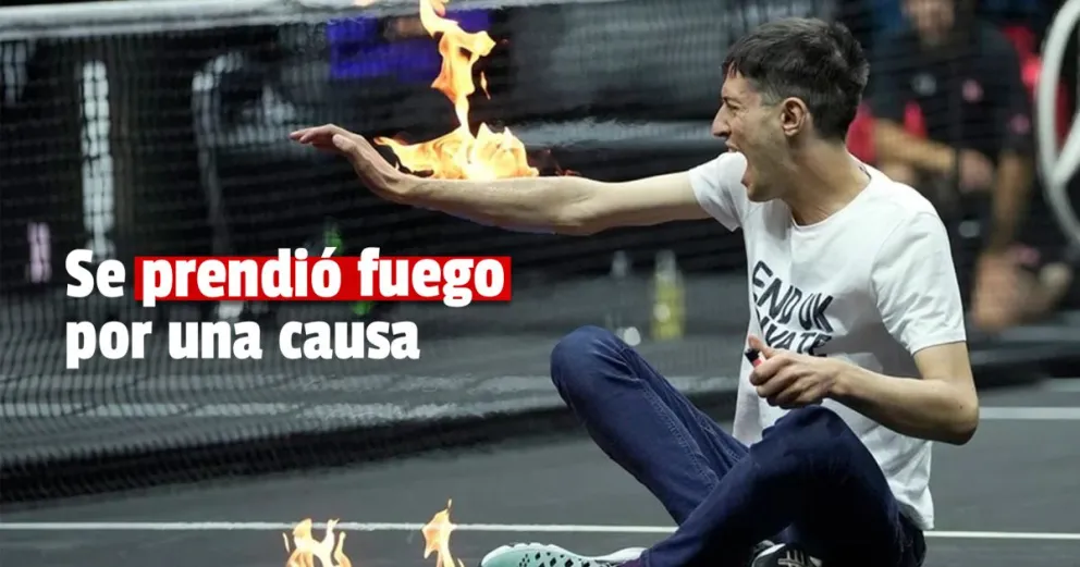 Un activista se prendió fuego para protestar contra aviones privados en Gran Bretaña