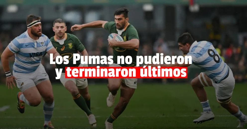 Los Pumas cayeron contra Sudáfrica y terminaron últimos en el Rugby Championship