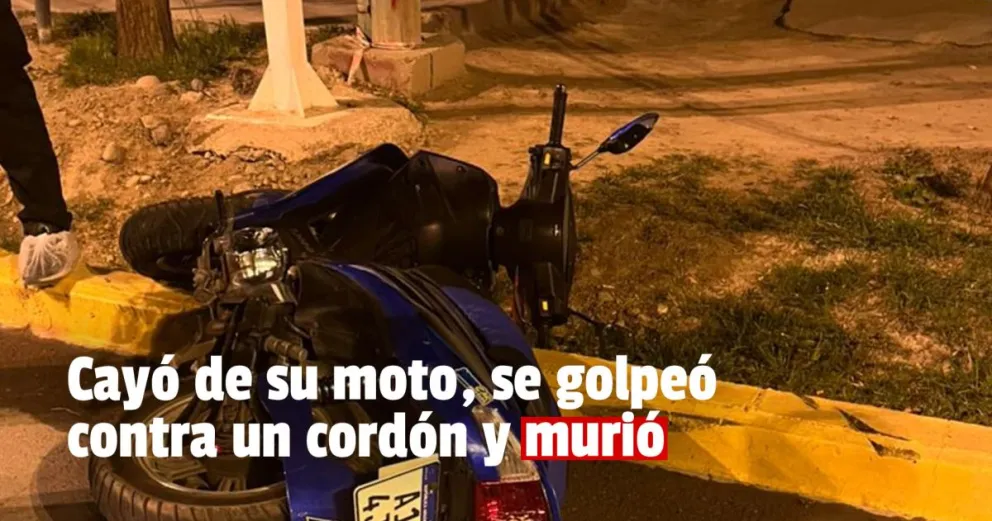 Siniestro vial: perdió el control de su moto, se golpeó y murió