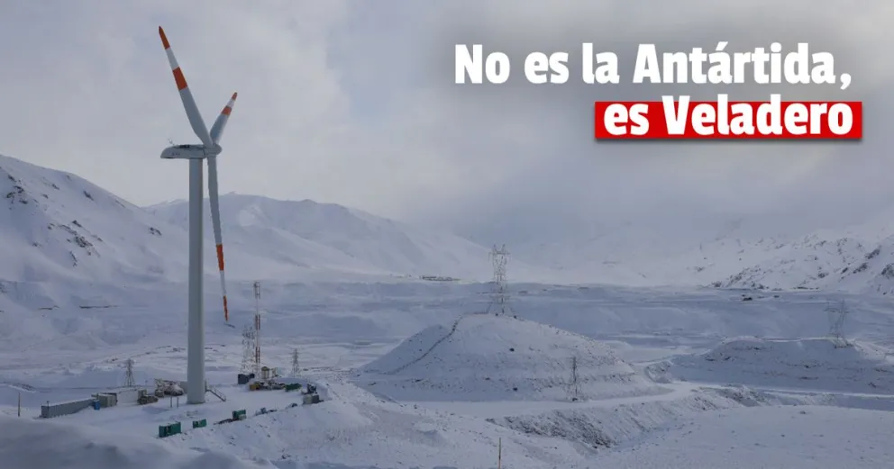 Veladero amaneció totalmente cubierta por la nieve 