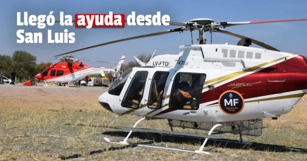 Ya se encuentra trabajando el segundo helicóptero hidrante proveniente de San Luis 