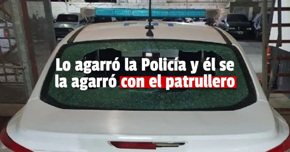 Dos menores forcejearon con la Policía y rompieron un patrullero 