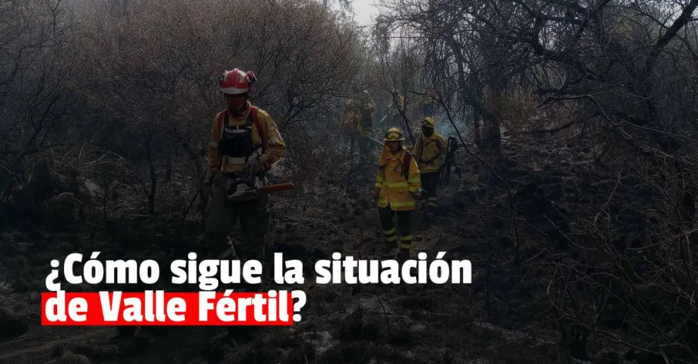 Valle Fértil: realizan "guardia de cenizas" en la zona de Los Bretes