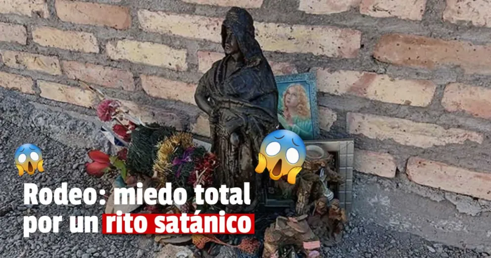 Los vecinos de Rodeo descubrieron un ritual satánico en la vereda de una casa 