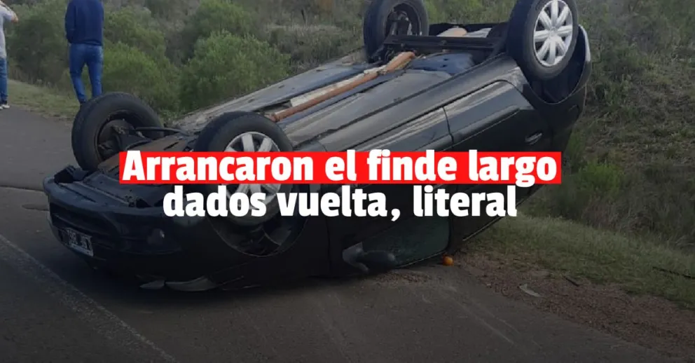 Iban para Mendoza y volcaron en plena ruta