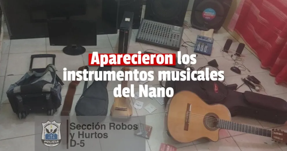 La policía encontró los instrumentos musicales que fueron robados de la casa de Nano Rodríguez 