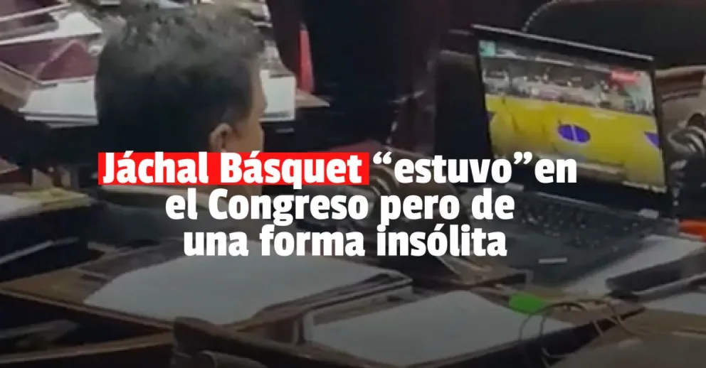 Un diputado nacional sorprendido viendo un  partido de básquet en plena sesión 