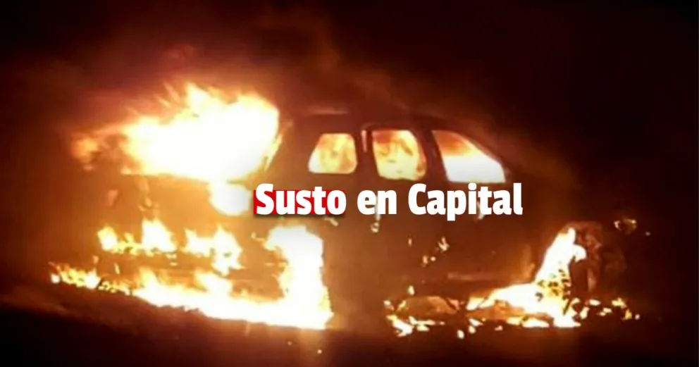 Capital: un auto estacionado se prendió fuego