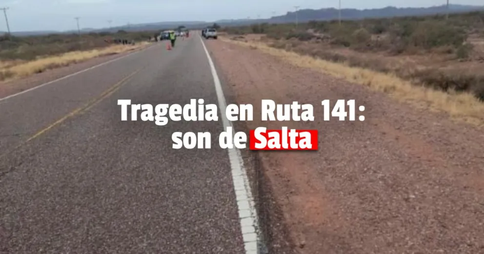 Vuelco en Ruta 141: se trataría de una familia salteña, falleció una mujer y hay dos hombres heridos