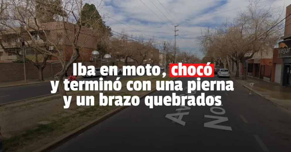 Una motociclista con múltiples fracturas tras chocar con un auto 