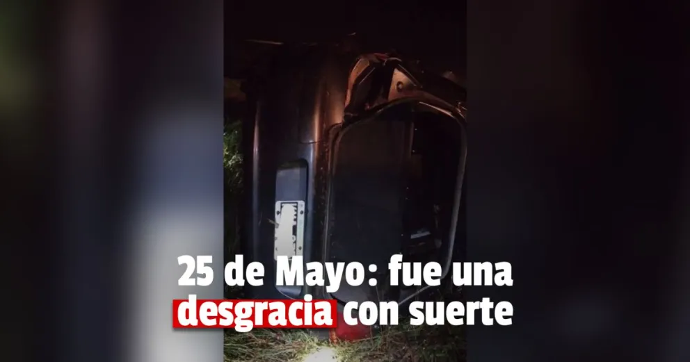 25 de Mayo: volcó un Peugeot 307