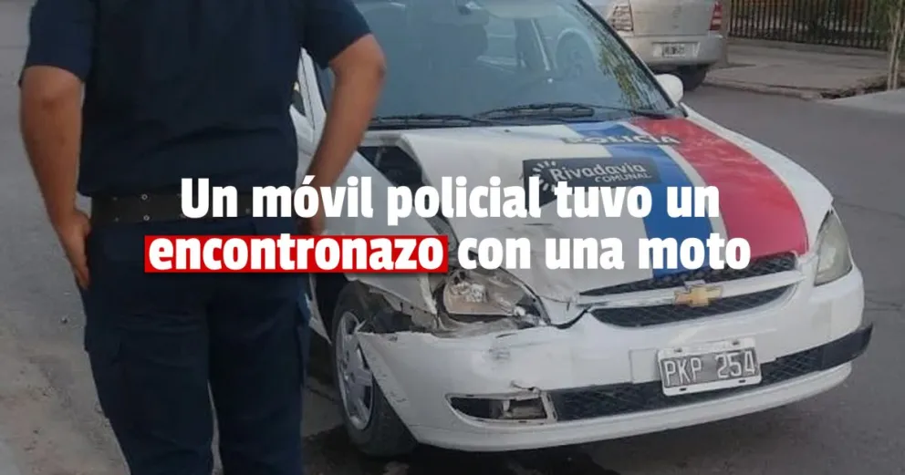 Rawson: siniestro vial entre un móvil policial y una moto