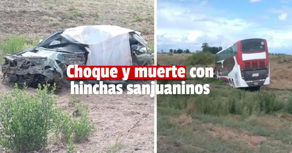 Un colectivo con hinchas sanjuaninos chocó en la Ruta 40 de Mendoza 