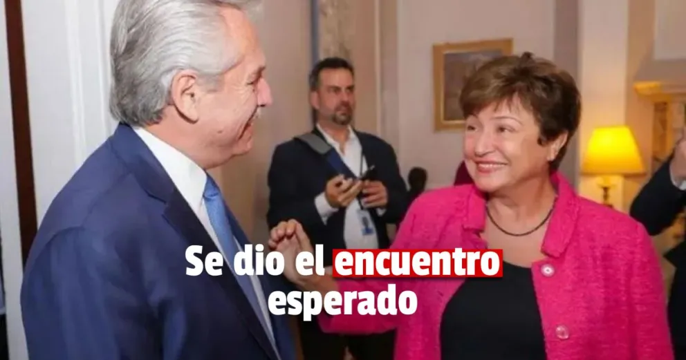 Alberto Fernández logró reunirse con la presidenta del FMI 
