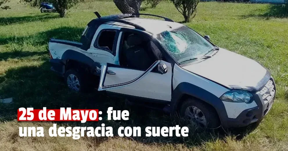 25 de Mayo: Volcó una camioneta en la ruta
