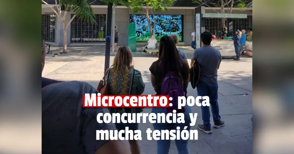 El microcentro tuvo poca concurrencia y algunos sanjuaninos vieron el mundial desde las vidrieras 