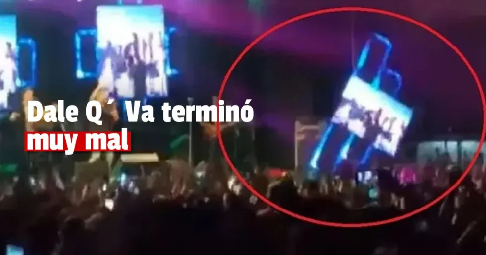 Se desplomó una pantalla y un parlante en medio del show de Dale Q´ Va 