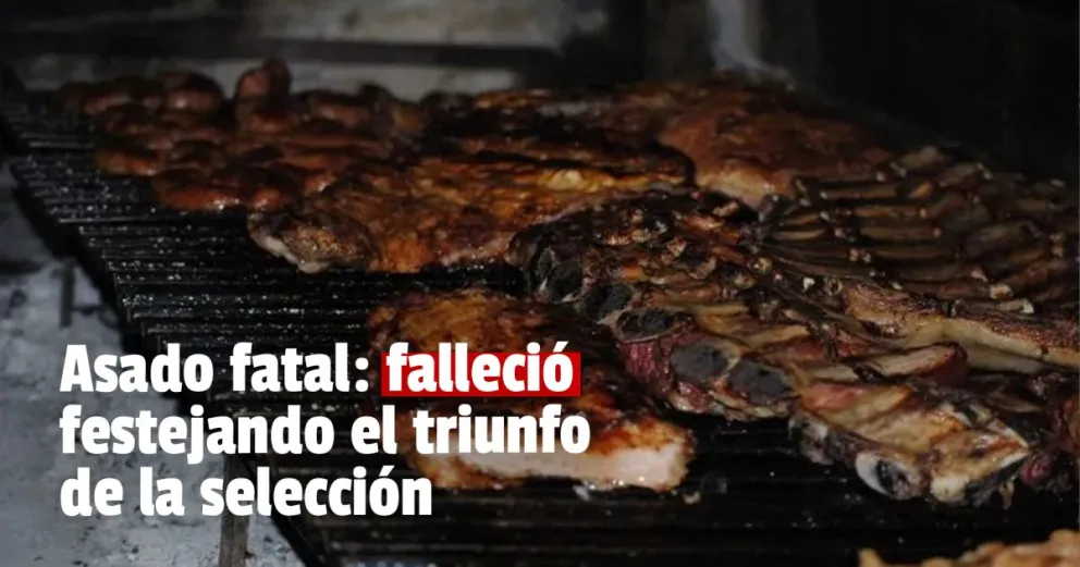 Festejaba el triunfo de la selección comiendo un asado y murió atragantado