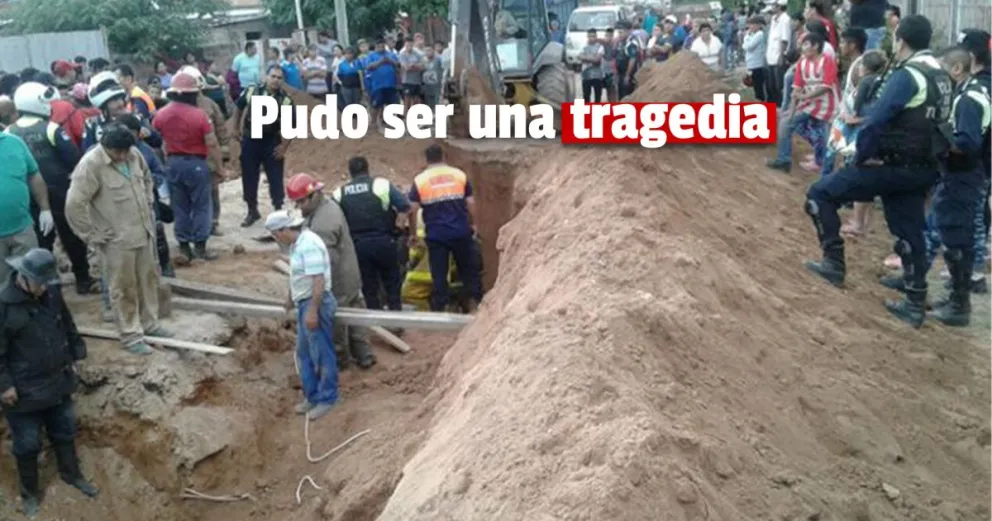 Se derrumbó una obra en Santa Lucia