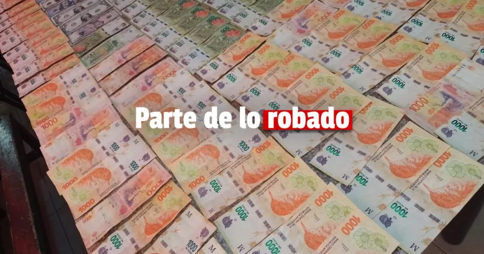 Secuestraron 96.000 pesos y 300 dólares, que fueron recuperados de un robo