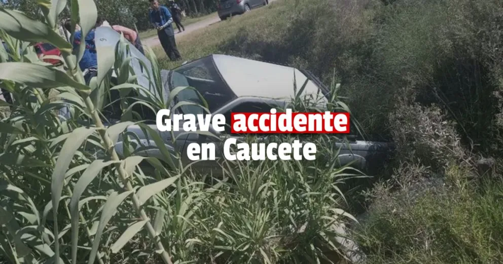 Caucete: camioneta cae al desagüe por un desperfecto mecánico y una chica quedó gravemente herida