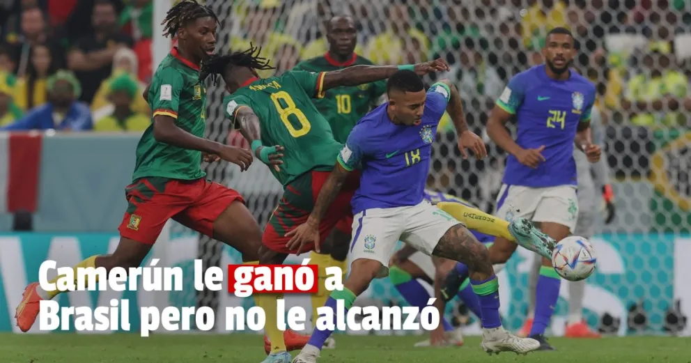 Brasil perdió ante Camerún: la verdeamarelo clasificó a octavos de final del Mundial como líder del Grupo G