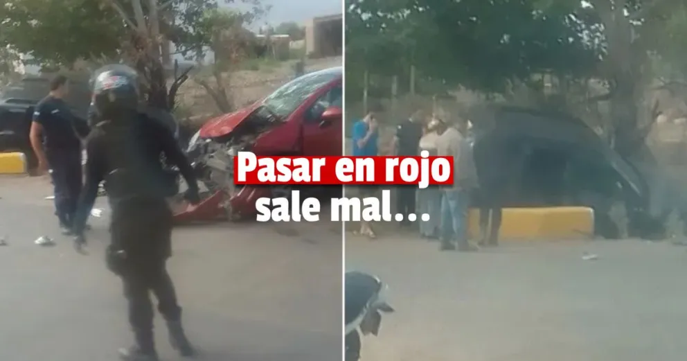 Albardón: impactó contra un auto y terminó en el canal