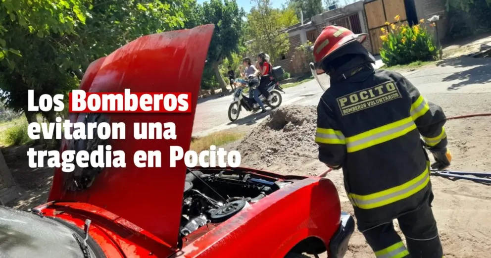 Pocito: se le incendió el auto y de milagro no pasó a mayores