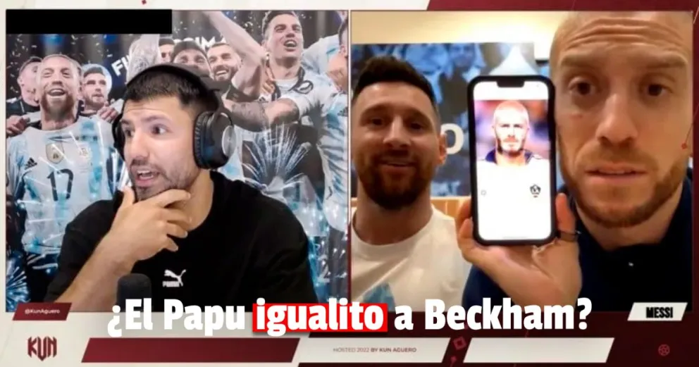 La insólita comparación del corte de Papu Gómez con Beckham en el stream de Kun con Messi