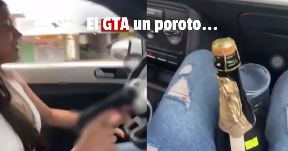 Locura: conducía tomando champán y a los tiros
