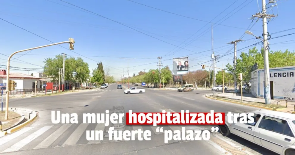 Una mujer mayor chocó contra un poste y tuvo que ser internada 