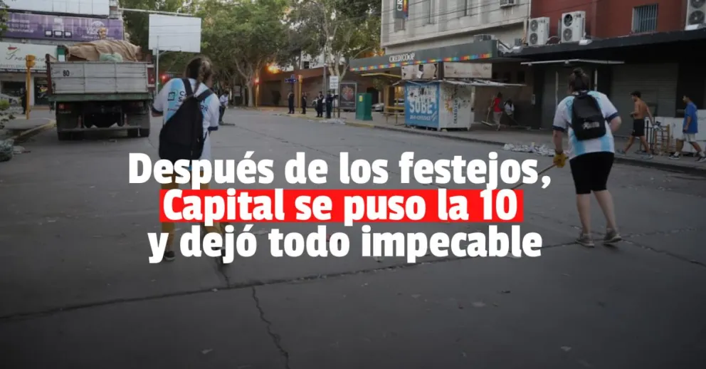 Tras los festejos por el mundial, Capital sacó cinco camionadas de basura del microcentro 