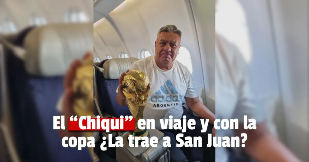 La foto del Chiqui con la Copa en el avión ¿La trae a San Juan?  