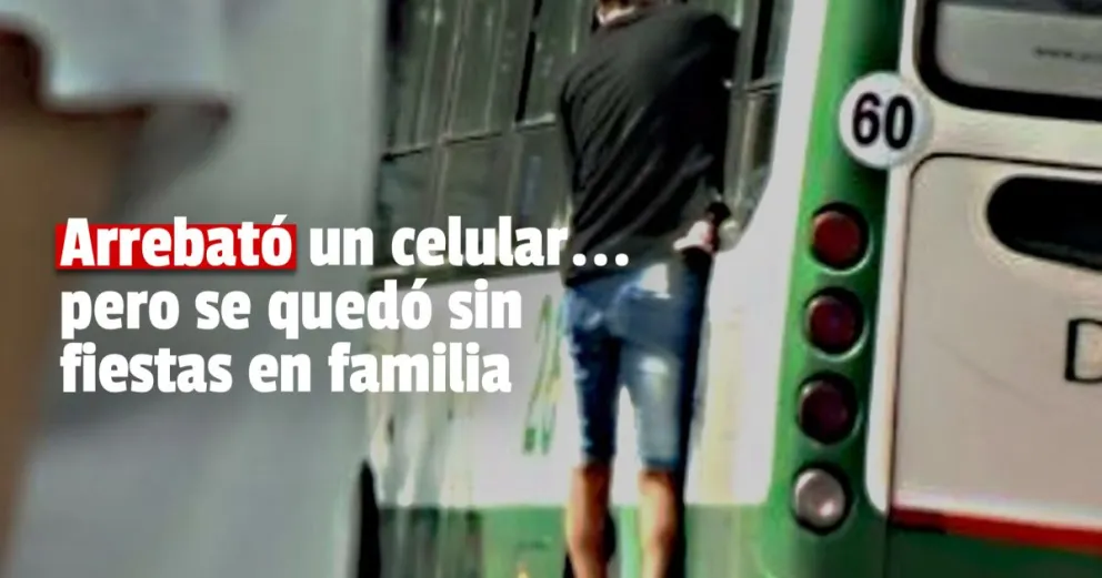 Le arrebataron el celular desde la ventana del colectivo