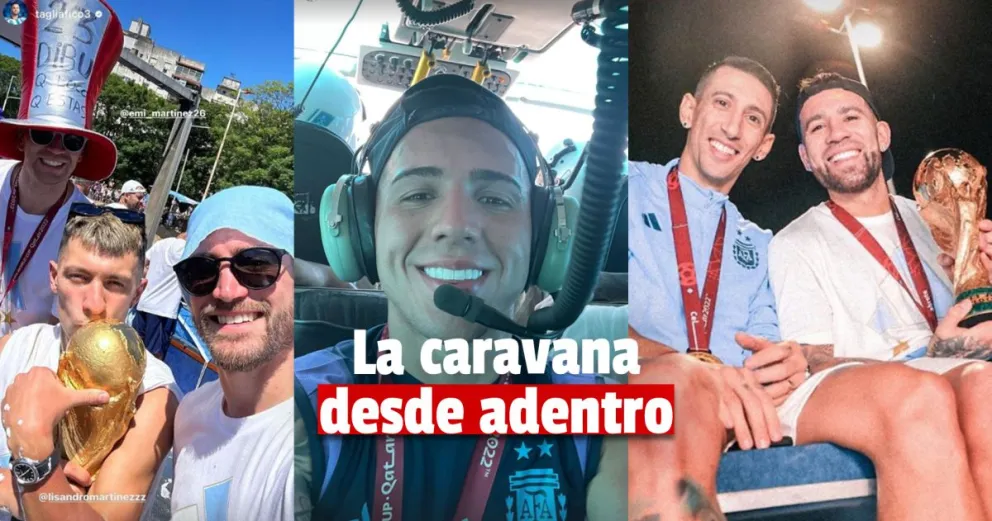 Los festejos en la caravana de la Selección Argentina campeona del mundo: desde adentro