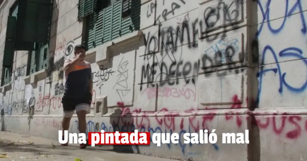 Una alumna de la UNSJ fue procesada por pintar una pared en un edificio histórico 