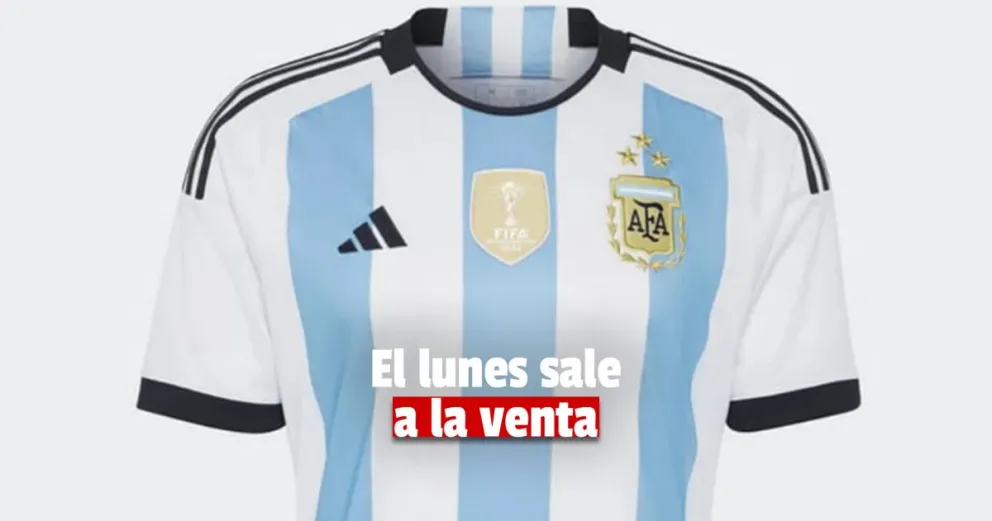 El lunes sale a la venta la camiseta de Argentina de las 3 estrellas:
