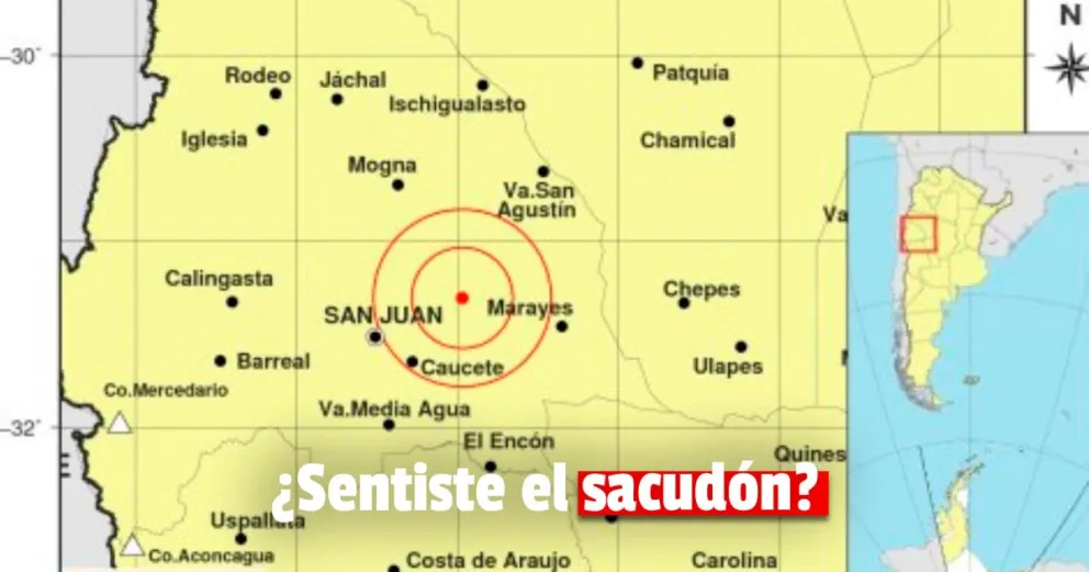 Un sismo de 3.6 sacudió la tarde sanjuanina 