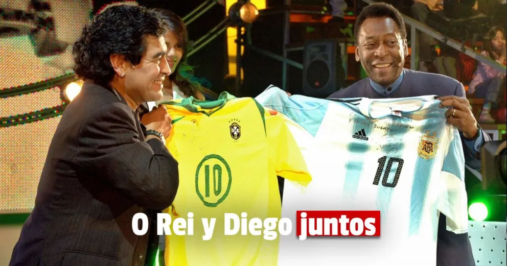El día que Pelé visitó a Maradona en su programa de TV