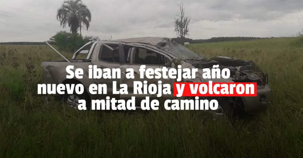 Una familia volcó en Marayes y tuvieron que ser hospitalizados
