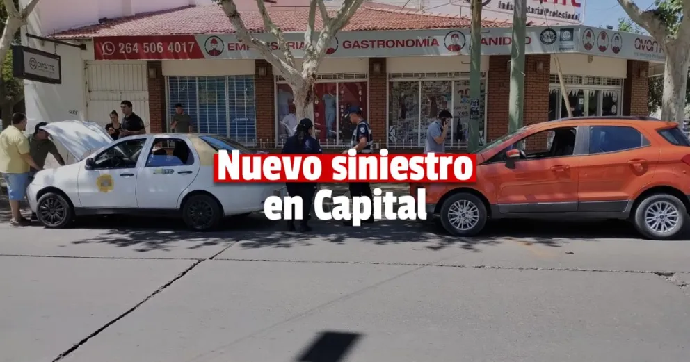 Siniestro vial en Capital entre un taxi y una camioneta
