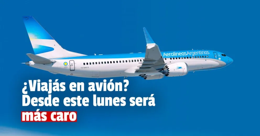 Por un impuesto, desde este lunes sube el precio de los vuelos 
