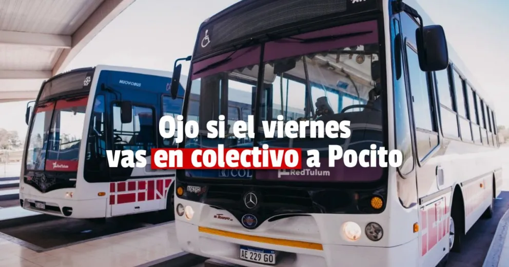 RedTulum: por la Vuelta a San Juan las unidades cambiarán de recorrido en Pocito