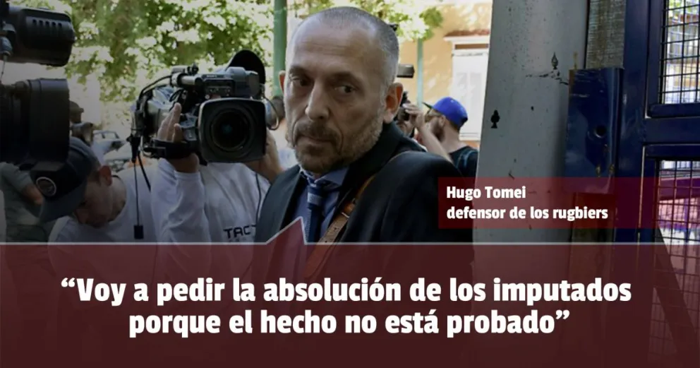 “Voy a pedir la absolución porque el hecho no está probado”, afirmó Tomei, abogado de los rugbiers