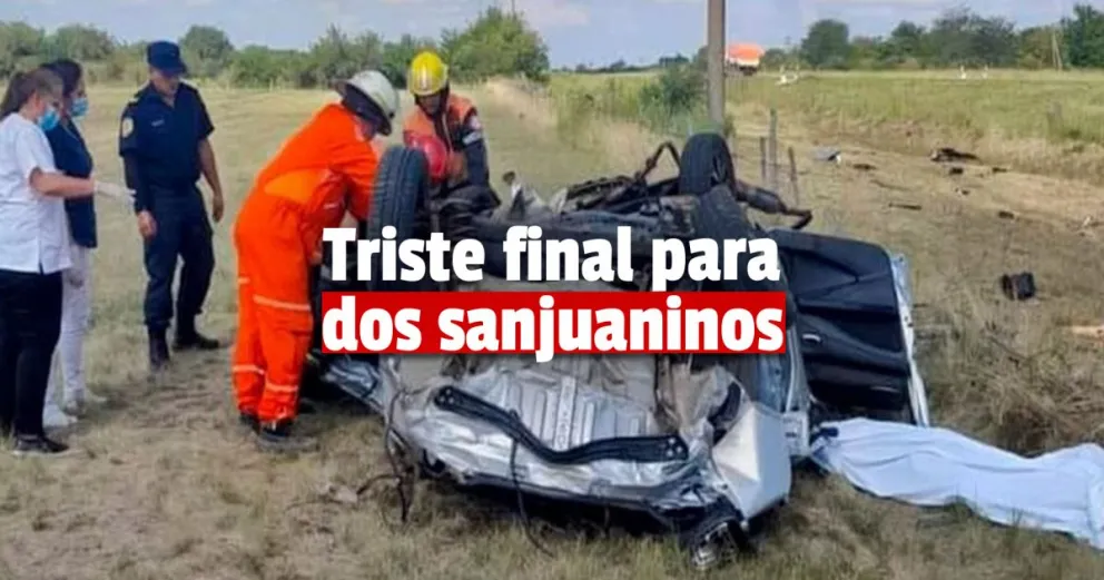 Fallecieron dos sanjuaninos tras volcar un auto en Ruta Nacional 127