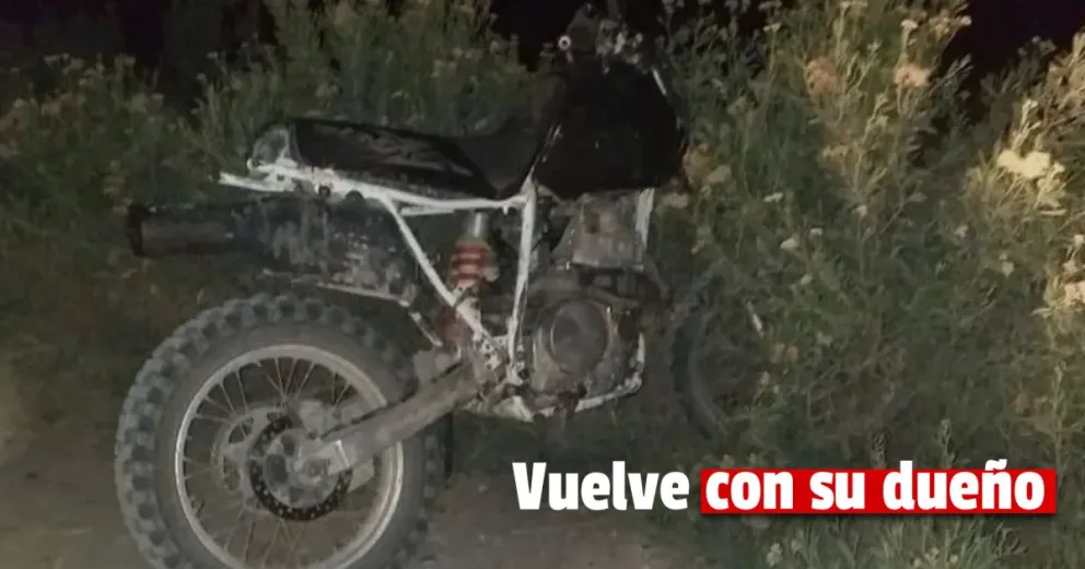 Policías encontraron una moto robada hace 10 días en Pocito 