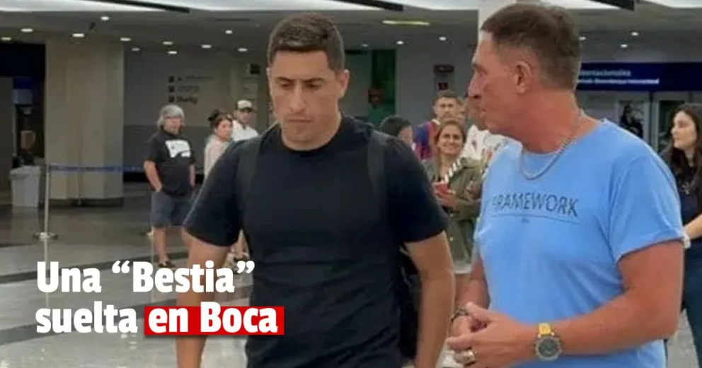 Miguel Merentiel llegó a Argentina para sumarse a Boca 