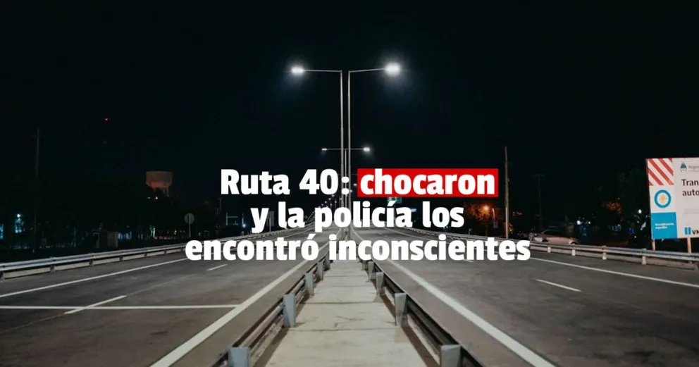 Ruta 40: chocaron y los encontró la policía dentro de un Fiat Uno