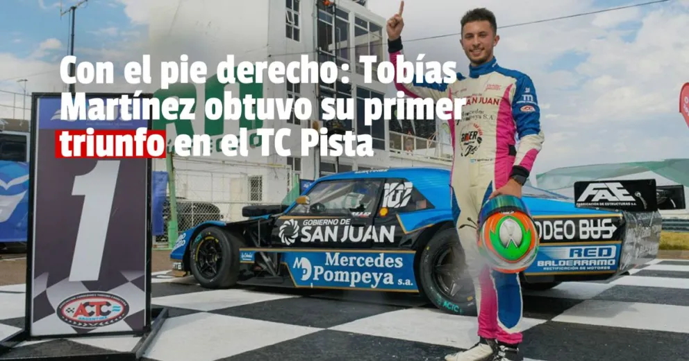 Tobías Martínez se impuso y logró su primer triunfo en el TC Pista