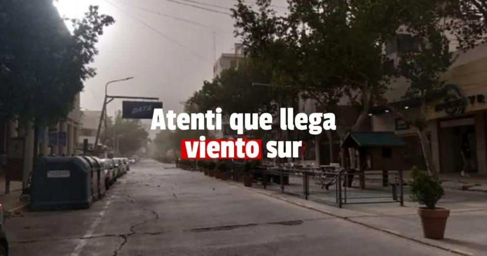 Emitieron una alerta por la llegada de viento sur 